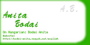 anita bodai business card